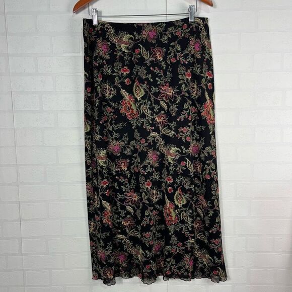 Emma James by Liz Claiborne Womens Top and Maxi Skirt Size M/L Floral Grunge Whi - Picture 7 of 13
